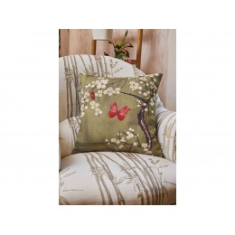 The Chateau by Angel Strawbridge Square Cushion Blossom and Butterfly Basil